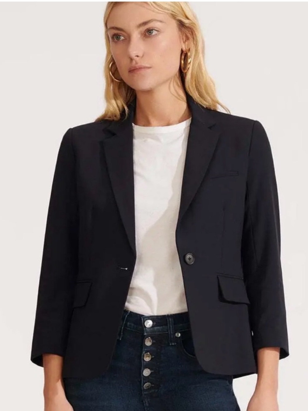 New Veronica Beard Schoolboy Dickey Blazer Navy Size 8